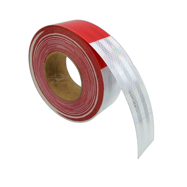 CINTA REFLECTIVA BLANCO/ROJA 2" TIRA (3M)