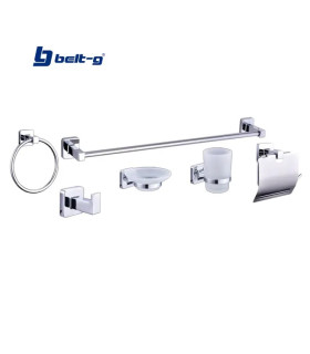 KIT ACCESORIOS P/BAÑO 6 PZAS 110 CROMO (BELT-G)