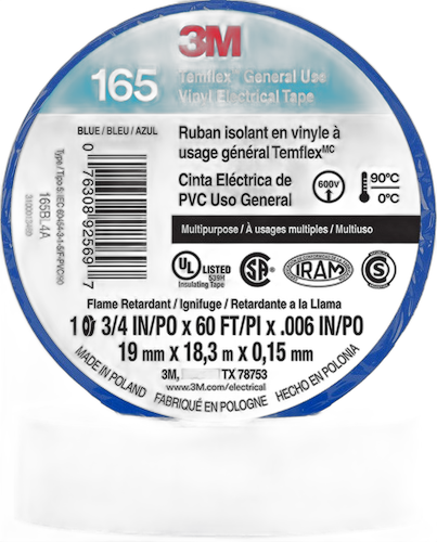 CINTA TEIPE ELECTRICISTA 3/4X18M AZUL TEMFLEX (3M)