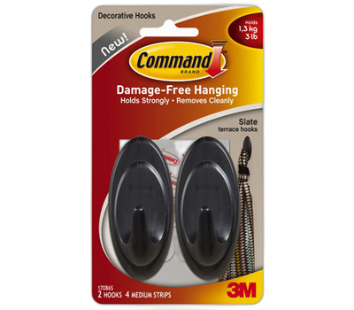 GANCHO SUJETADOR NEGRO 1.3KGS 2 PZAS (3M)