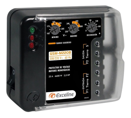 PROTECTOR BORNERA BIF MOTORES-M 220V GSM-M220B (EXCELINE)