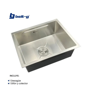 FREGADERO 1PONCHERA 55X45 BAJO TOPE ACERO INOX (BELT-G)