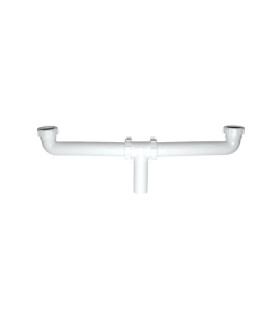 COLECTOR DOBLE P/FREGADERO C/ROSCA 1 1/2" BLANCO (COFLEX)
