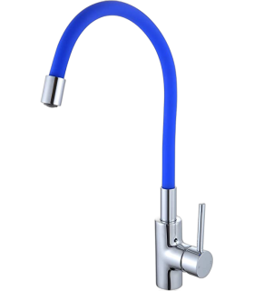 GRIFERIA MANDO SENCILLO FREGADERO CUELLO CISNE FLEXIBLE AZUL (GRIVEN)