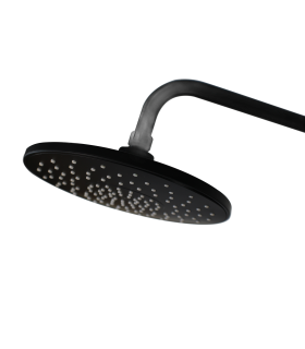 DUCHA REDONDA TIPO LLUVIA 9" C/TUBO NEGRA (GRIVEN)