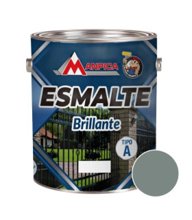PINTURA ESMALTE BRILLANTE PREMIUM GRIS ACERO 1/4GL (MANPICA)