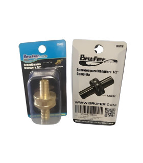 CONEXION 1/2" MANGUERA COMPLETA BRONCE (BRUFER)
