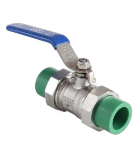 VALVULA BOLA DOBLE UNION PPR ACERO INOX 1/2" (QM)