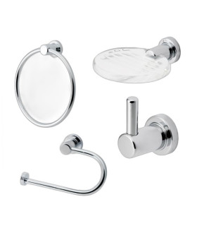 JUEGO ACCESORIO STYLE CROMO TRANSPARENTE 4PZAS (FP)